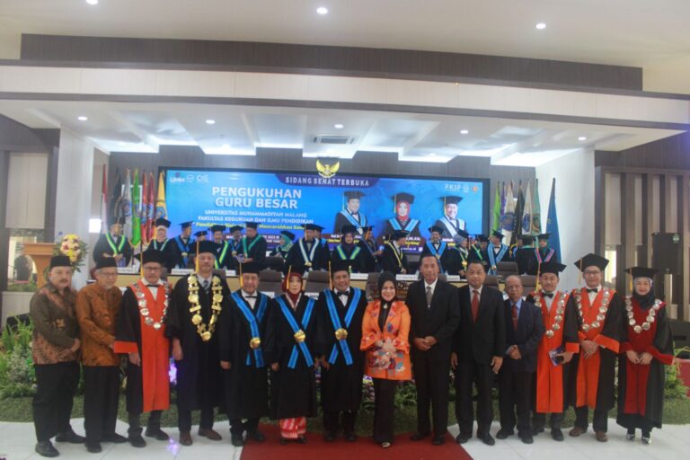 Komitmen Kembangkan Ilmu Pengetahuan, FKIP UMM Kukuhkan Tiga Guru Besar Baru