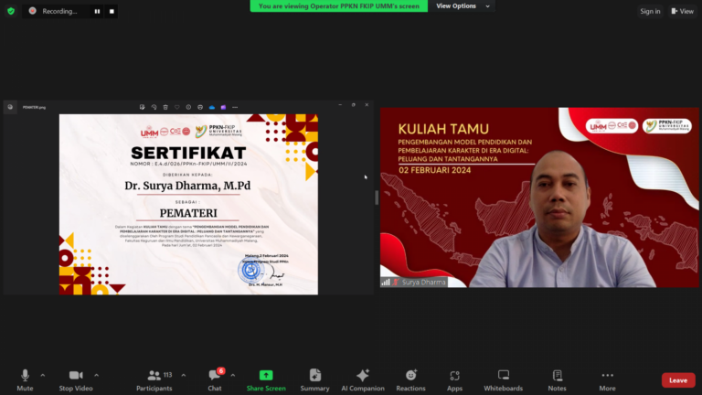 Kuliah Tamu Prodi PPKN, Angkat Isu Pembelajaran Inovatif dan Karakter Peserta Didik Era Digital