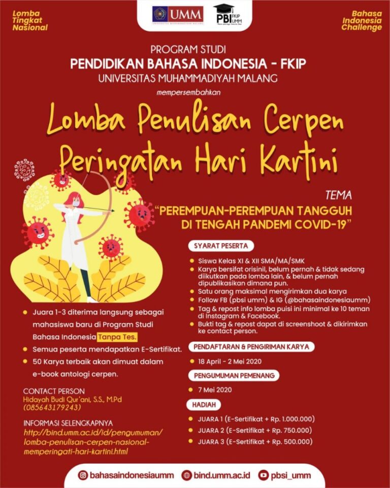 Mengapresiasi Sang Pejuang Pandemi Lewat Lomba Cipta Cerpen dan Cipta Puisi
