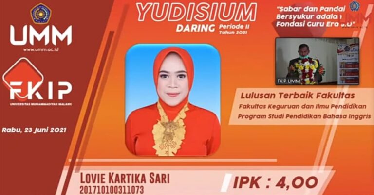 Jadi Lulusan Terbaik FKIP UMM, Lovie: “Harus Bisa Jadi Mahasiswa Berprestasi!”