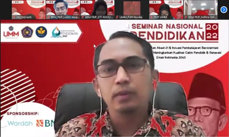 Seminar Nasional Pendidikan 2022 FKIP UMM, Guru Abad 21 Harus Inovatif dan Adaptif
